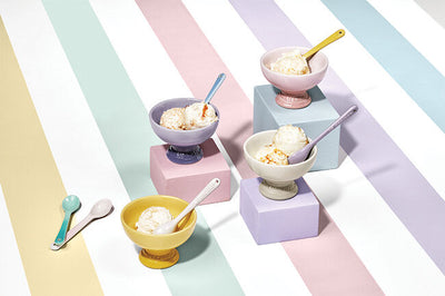 Stoneware Sorbet Set of 4 Ice Cream Bowls