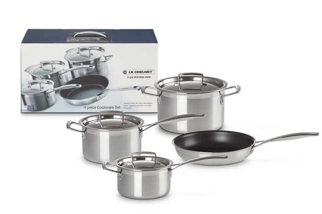 3-ply Stainless Steel 4-piece Cookware Set