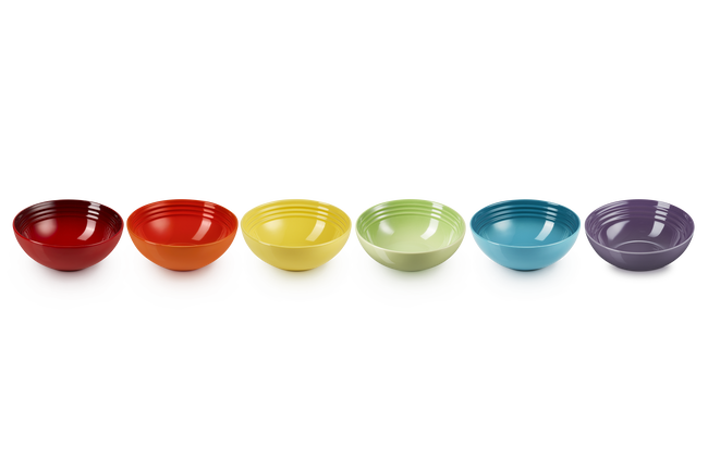 Stoneware Rainbow Set of 6 Cereal Bowls