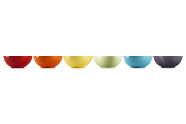 Stoneware Rainbow Set of 6 Cereal Bowls