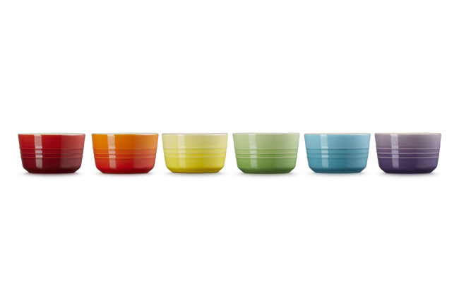 Stoneware Rainbow Set of 6 Mini Ramekins