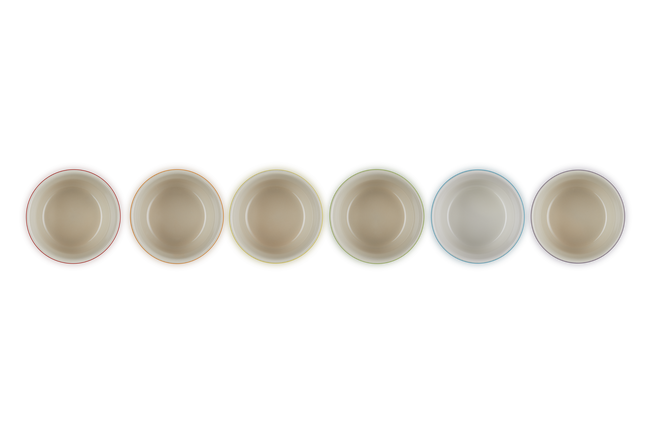 Stoneware Rainbow Set of 6 Mini Ramekins