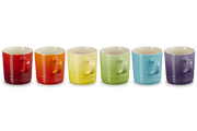 Stoneware Rainbow Set of 6 Espresso Mugs