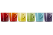 Stoneware Rainbow Set of 6 Cappuccino Mugs