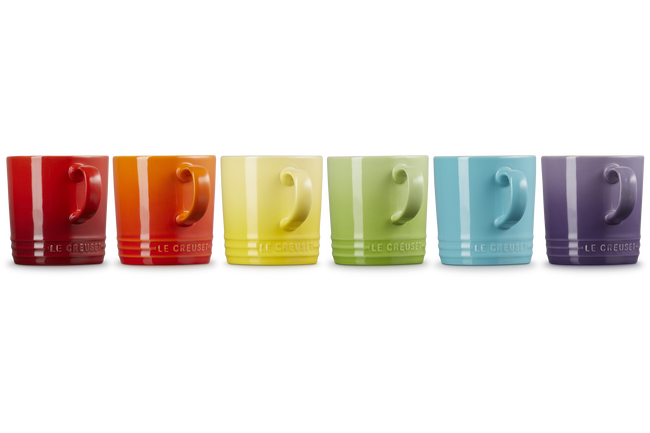 Stoneware Rainbow Set of 6 London 350ml Mugs