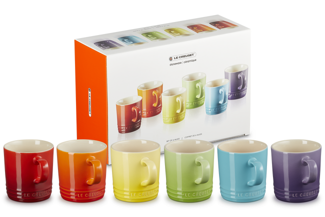 Stoneware Rainbow Set of 6 London 350ml Mugs
