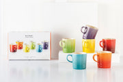 Stoneware Rainbow Set of 6 Espresso Mugs