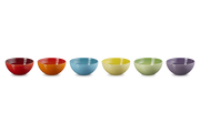 Stoneware Rainbow Set of 6 Snack Bowls