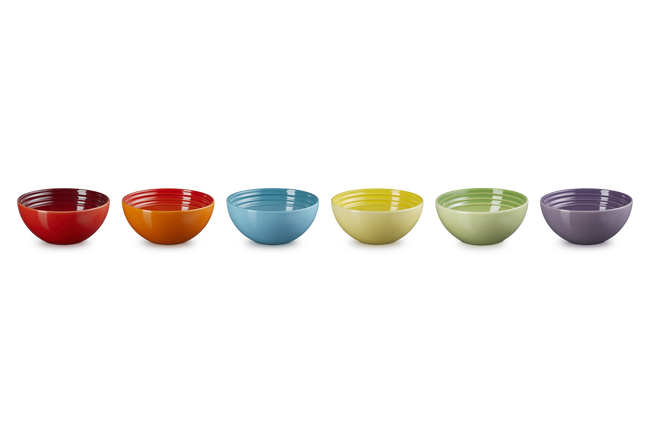 Stoneware Rainbow Set of 6 Snack Bowls