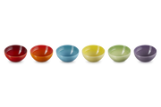 Stoneware Rainbow Set of 6 Snack Bowls