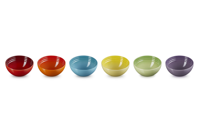 Stoneware Rainbow Set of 6 Snack Bowls