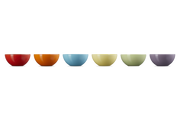 Stoneware Rainbow Set of 6 Snack Bowls