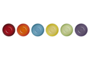 Stoneware Rainbow Set of 6 Snack Bowls