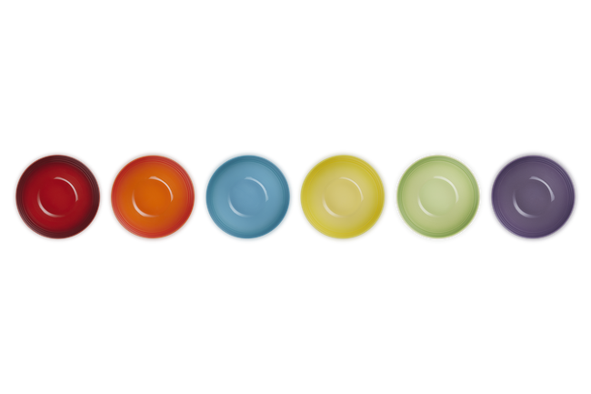 Stoneware Rainbow Set of 6 Snack Bowls