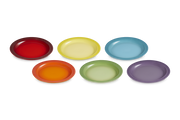 Stoneware Rainbow Set of 6 Dinner Plates