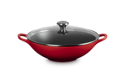 Cast Iron Signature Wok with Glass Lid