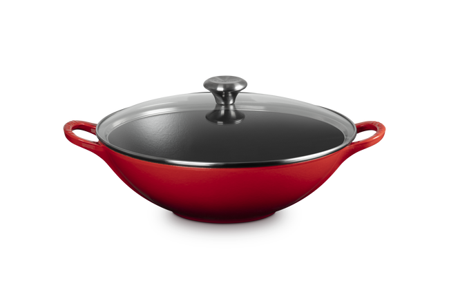 Cast Iron Signature Wok with Glass Lid