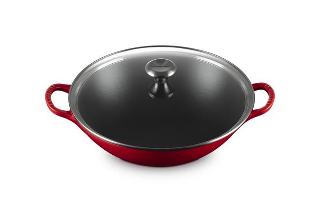 Cast Iron Signature Wok with Glass Lid