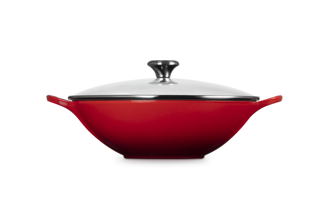 Cast Iron Signature Wok with Glass Lid